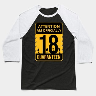 18th Birthday Officially a Quaranteen teenager 18 Years Old Baseball T-Shirt